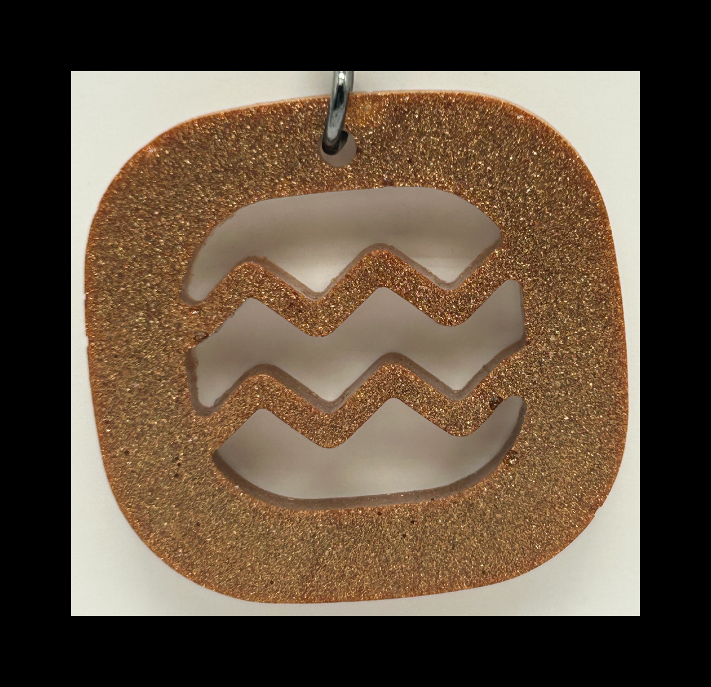 Cognac leather resin zodiac keychains