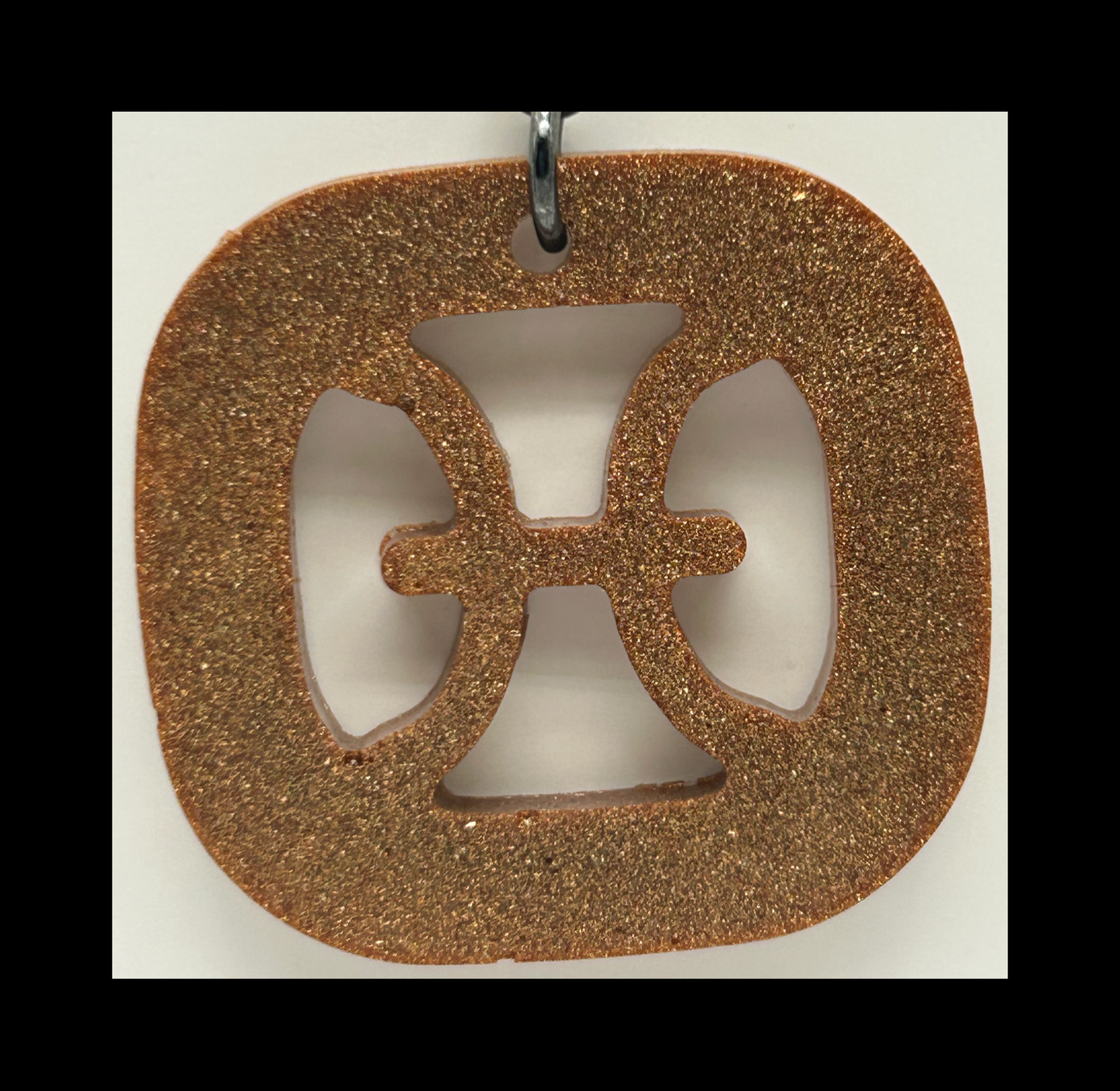 Cognac leather resin zodiac keychains