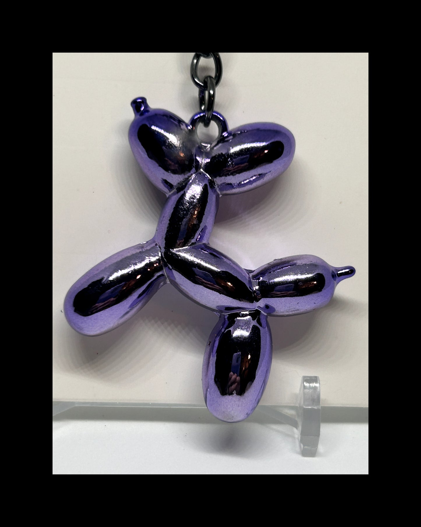 Metallic balloon dog keychains