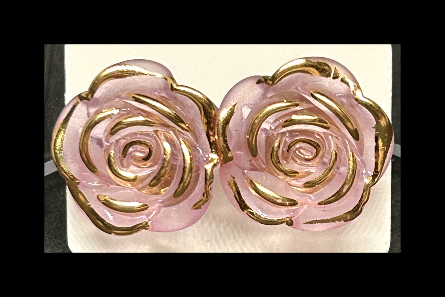 Purple rose stud earrings