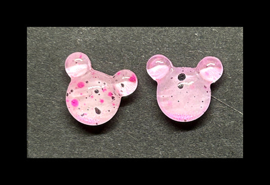 Pastel mouse stud earrings