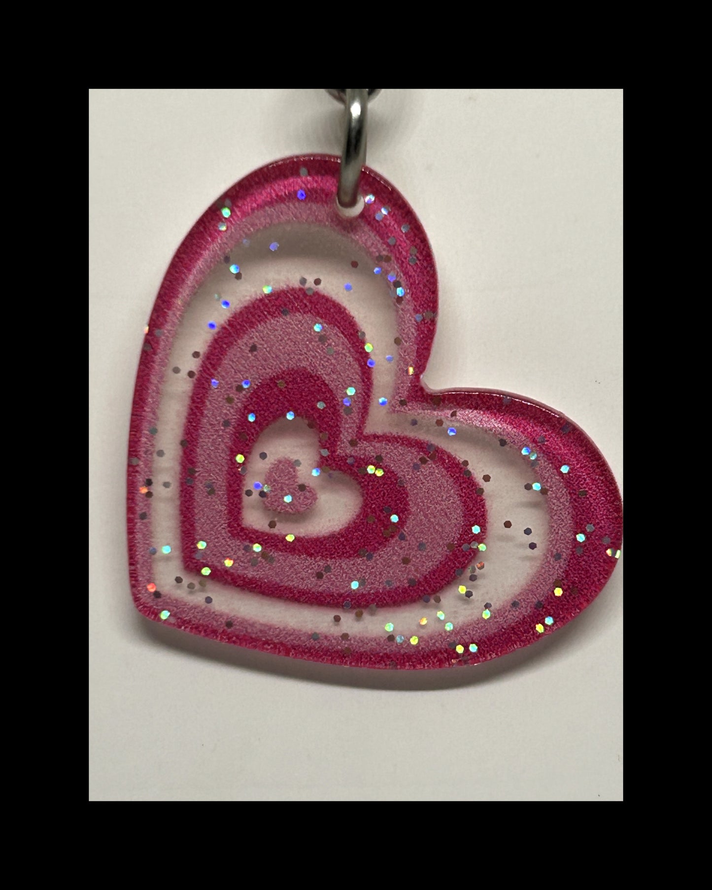 Acrylic heart keychains