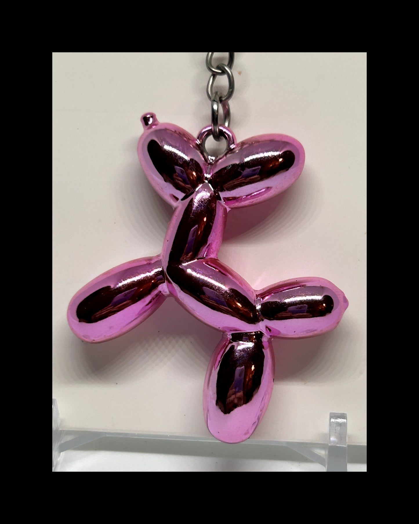 Metallic balloon dog keychains
