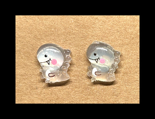 UV reactive dino stud earrings