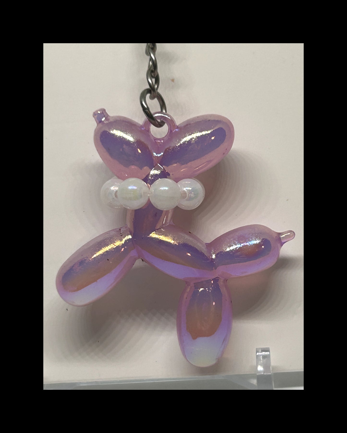 Milky balloon dog keychains