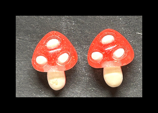 Mushroom stud earrings