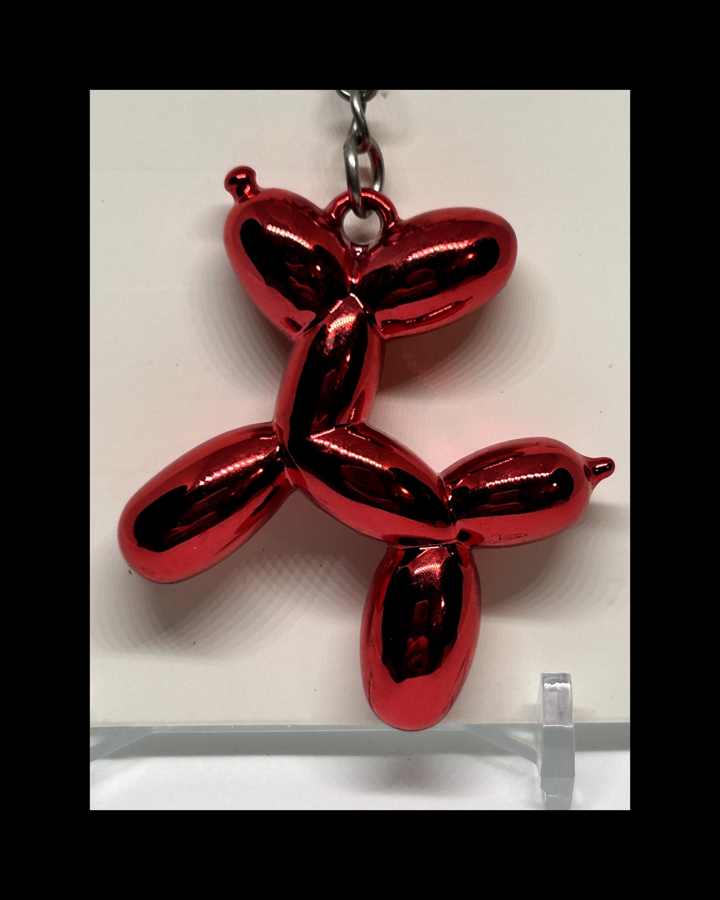 Metallic balloon dog keychains