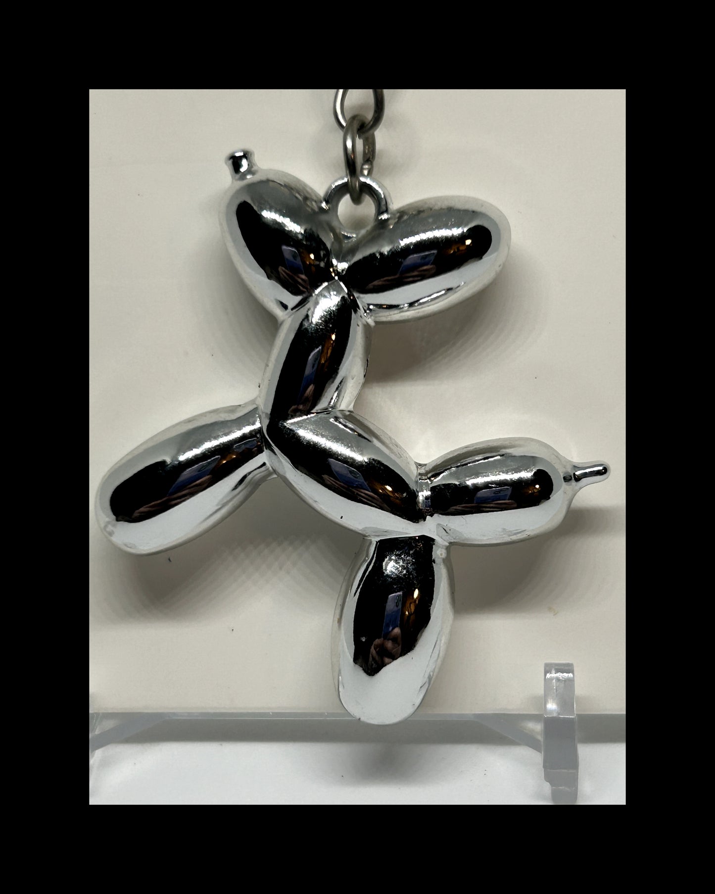 Metallic balloon dog keychains