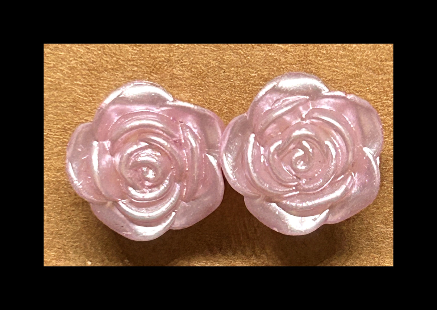 Purple rose stud earrings