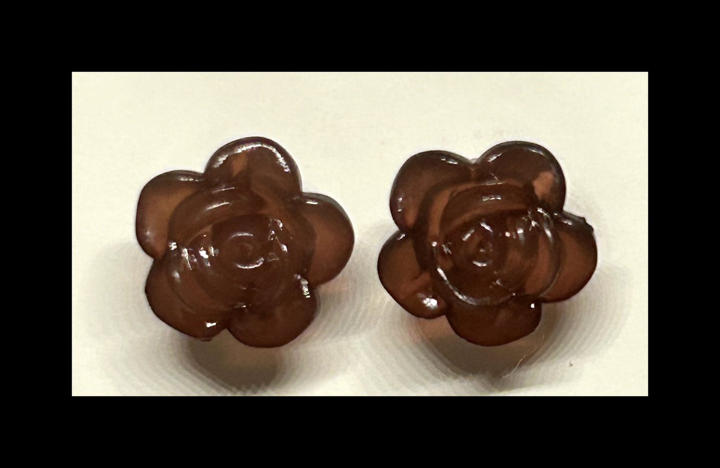 Purple rose stud earrings