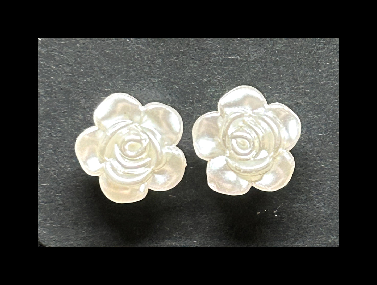 White rose studs