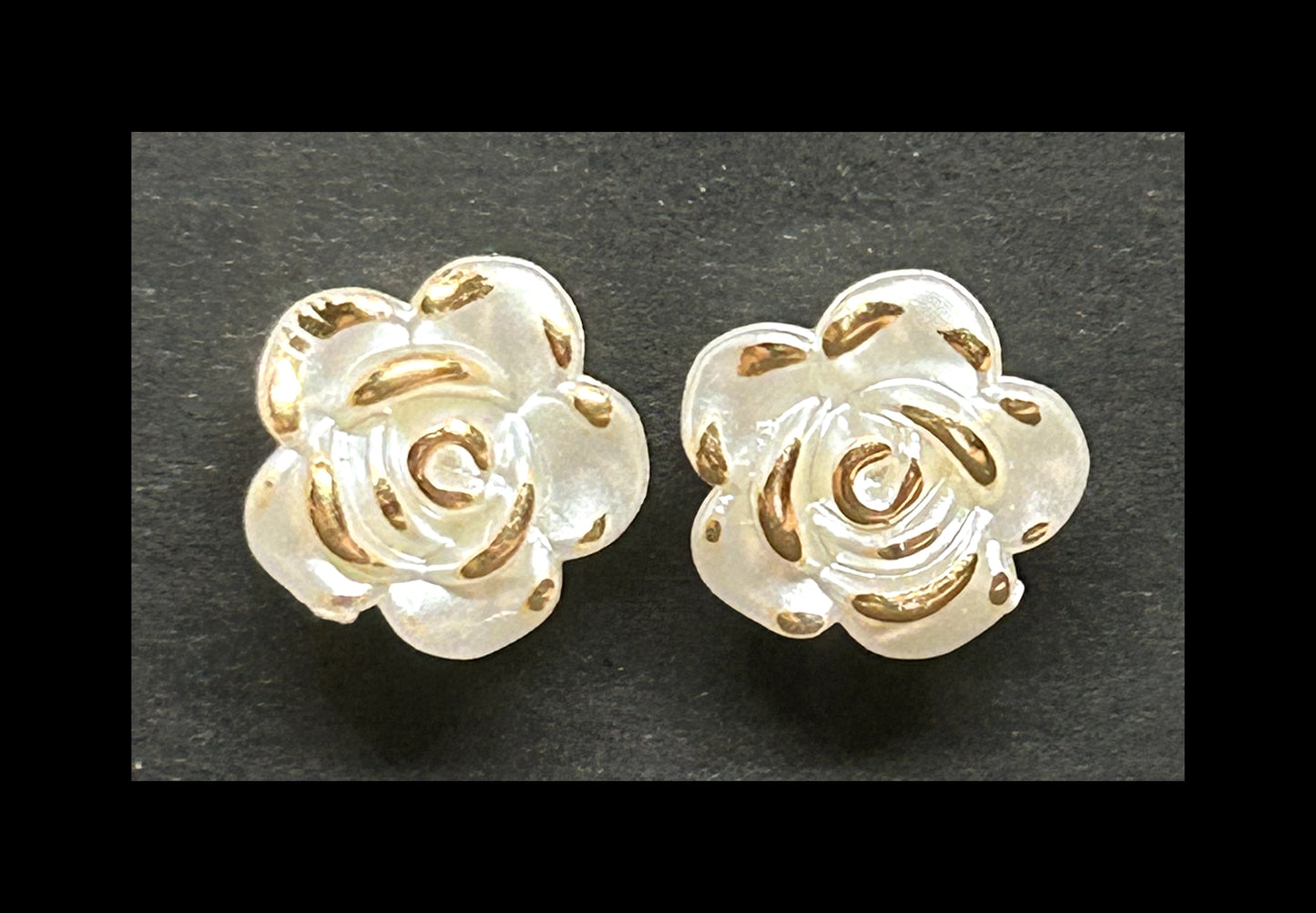 White rose studs