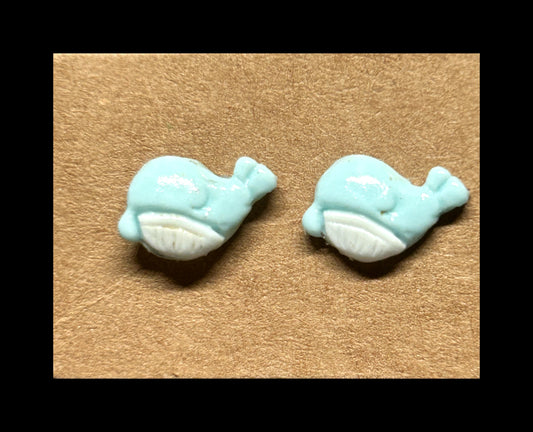 Whale stud earrings