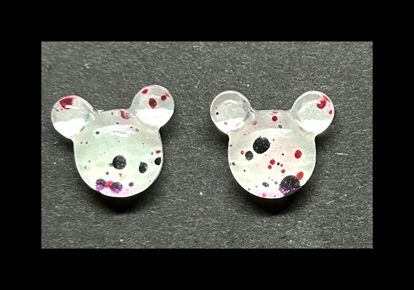 Pastel mouse stud earrings