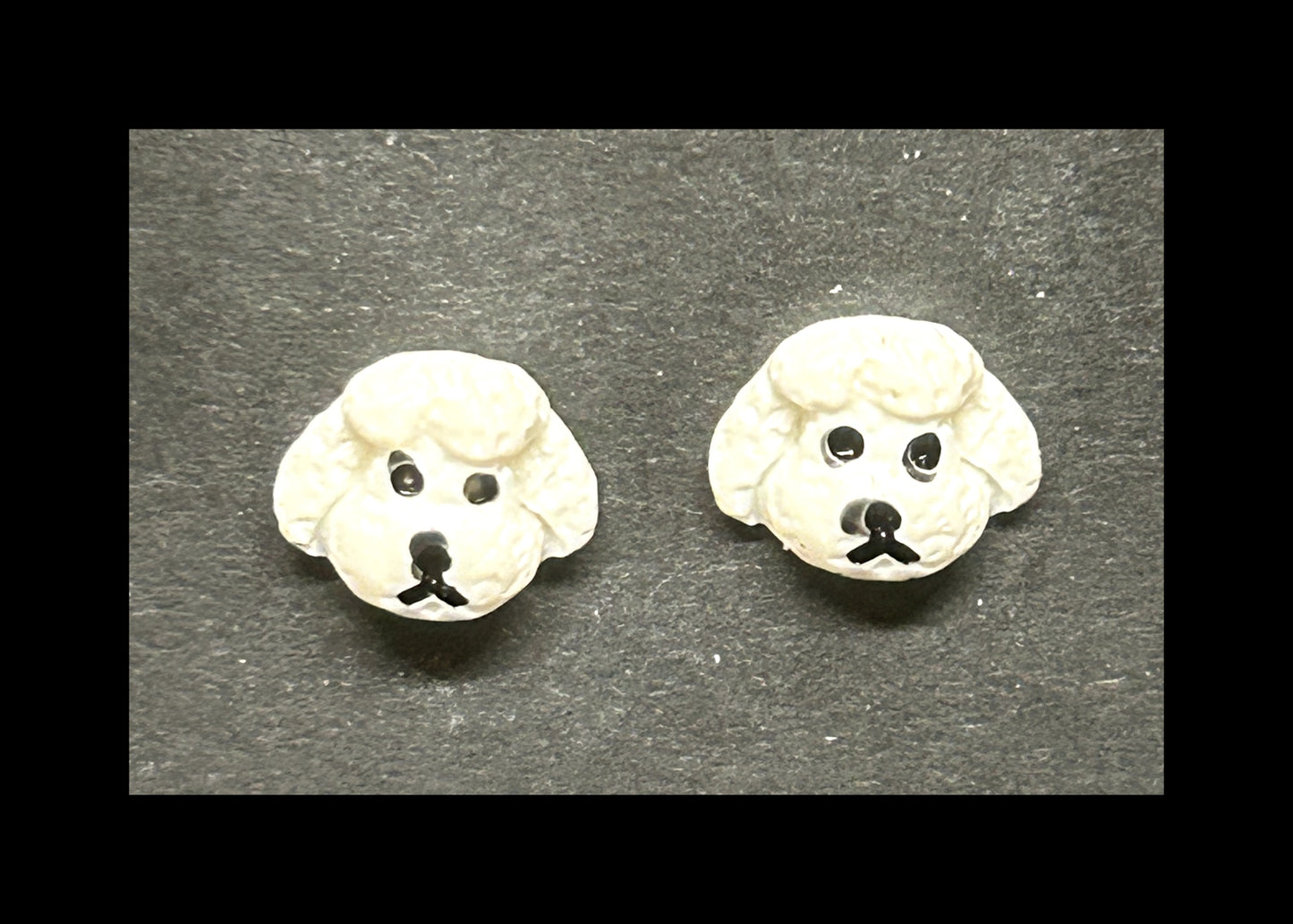 Poodle stud earrings